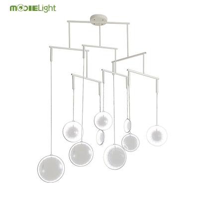 China Industrial Modern Minimalist Creative Metal PMMA Restaurant Cafe Bedroom Living Room Pendant Light Led Chandelier for sale