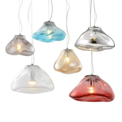 China Simple Design Nordic Nordic Postmodern Glass Pendant Lamp Bedside Bedroom Restaurant Lobby Hotel Style Pendant Light for sale