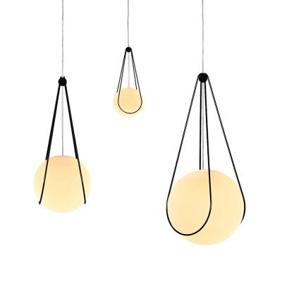 China Modern minimalist modern Nordic cafe restaurant bedside bedroom creative glass ball led small chandelier for sale