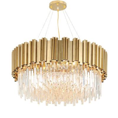 China Hotel style quality brass crystal chandelier of high-end light luxury living room post-modern decoration for sale