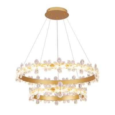 China Bedroom Post Modern High End Light Luxury Petal Dining Room Living Room Style Crystal Chandelier for sale