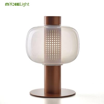 China Modern Post Modern Style Design Bedroom Bedside Lamp Minimalist Glass Table Lamp Night Light for sale