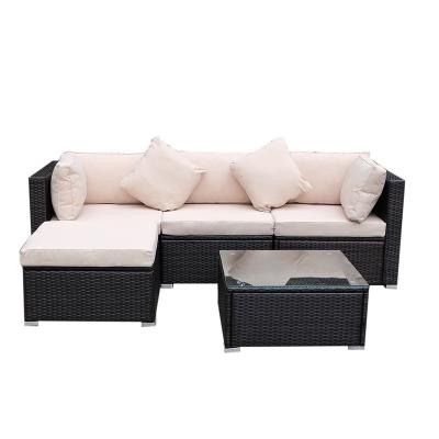 China Modern Customizable Modern L Shaped Outdoor Sofa Lounge Garden Sofa Set for sale