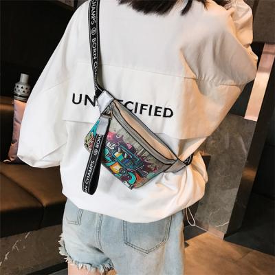 China AZB0302 Custom Logo Water Proof PU Leather Fashion Printing Waterproof Belt Fanny Pack Waist Bag For Women for sale