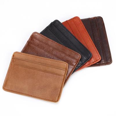 China AZB168 China Manufacturer Anti-theft Card Bag Simple Design High Quality Genuine Leather Wallet for sale