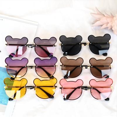 China Hot Sale Fashion Sunglasses CCYH Fashion Kids Shading Sunglasses Cute Bear Colored Sun Glasses For Girls for sale