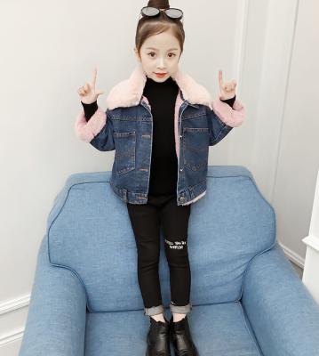 China CCYH Anti-wrinkle new products girls long sleeve girls winter jackets Korean girl clothes denim jacket top thick fur coats long for sale