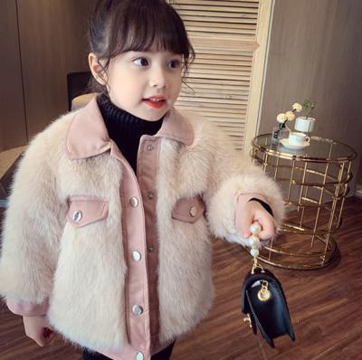 China CCYH High Quality Anti-wrinkle Girl Fur Coat Leather Jackets Winter Kids Clothing Girl Fur Top Jacket for sale