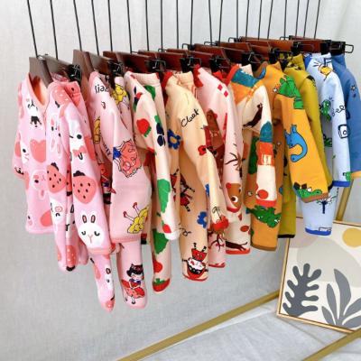 China CCYH Kids Pajama Set Cardboard Sleepwear Underwear Plush Thermal Home Wear Children Winter High Quality Clothes for sale