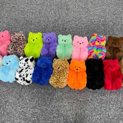 China CCYH Anti-Smell Bear Running Slippers Bear Kids High Quality Adult Wide Teddy Bear Slippers Teddy Bear Slippers for sale