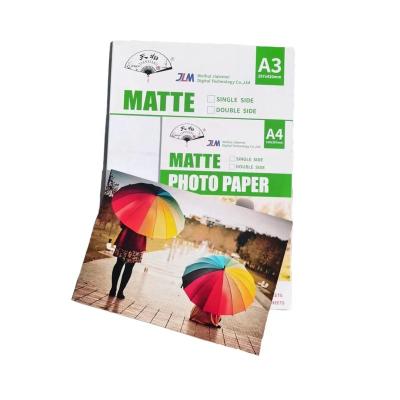 China Instant Dry A4 108g inkjet printing professional photographic cast coated single side matte photo paper for sale