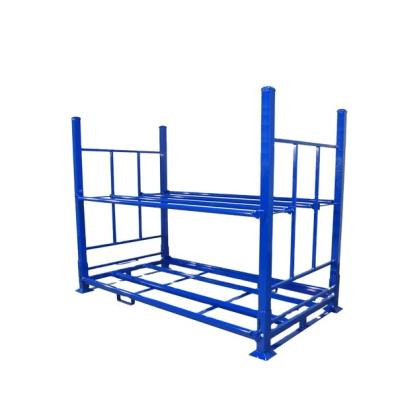 China Portable Esd Protection Heavy Duty Wholesale Commercial Folding Metal Stacking Storage Truck Tire Steel Pallet Rack for sale