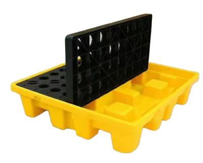 China Midwell Single Sided Drums Chemical Liquid Proof Pallet Spill Pallet Waterproof HDPE Plastic Pallets For Sale for sale