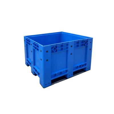 China HDPE Heavy Duty Perforated Bulk Plastic Pallet Box Stackable 600L Capacity And 1200*1000*760 Mm Outer Size Plastic Box Pallet for sale