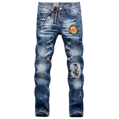 China Breathable High Quality Running Men's Denim Straight Casual Slim Jeans Men Fashion Custom Made Men Ripped Jeans for sale