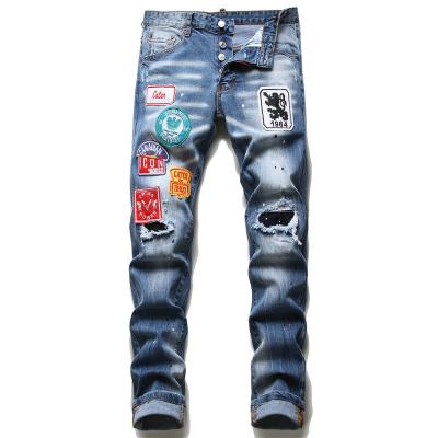 China Wholesale Breathable Jean Pants Patch Embroidery Elastic high quality plus size men's jeans shape hip-hop men's jeans for sale