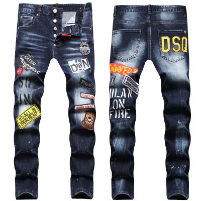 China Customized Mens Pocket Breathable Jeans Flying Straight Logo Loose Fit Men's Hip Hop Jeans Softener for sale