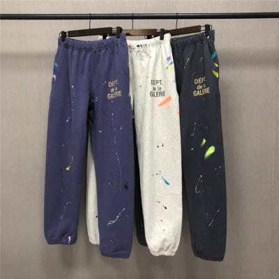 China Drop Shipping Breathable Gallerydept Trouser Pants Hand Painted Graffiti Washed Sweatpants Ink-splattered Popular Sweatpants For Women Mens for sale