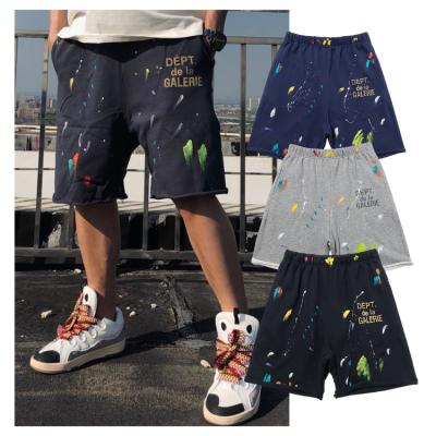 China Breathable Drop Shipping Gallerydept Shorts Hand Painted Graffiti Hand-splattered Ink Shorts High Street Heavy Loose Sports Five Point Pants for sale