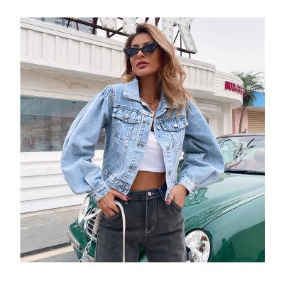 China Newest Breathable Fashion Denim Jacket For Women Spring Denim Jacket Light Blue Girl Autumn Denim Jean Jacket Women for sale