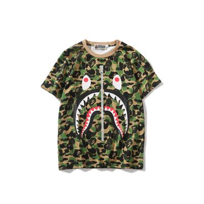 China Breathable Hot Sale RTS BAPA T Shirts Plus Size Men's T Shirts Fashion Shark Head Camouflage T Shirt for sale