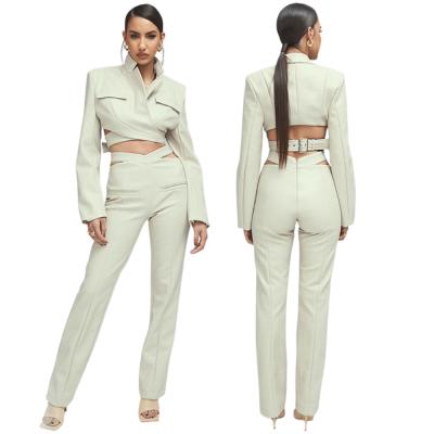 China 2022 Manufacturer Breathable Luxury Wholesale Casual Office Two Piece Set Ladies Pants Business Suit Blazers For Women for sale