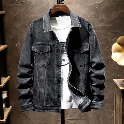 China Wholesale Breathable Men's OEM ODM Jean Jaket Washed Black Lapel Denim Jacket Street Fashion Motorcycle Casual Style Plus Size Jean Men Jaket for sale