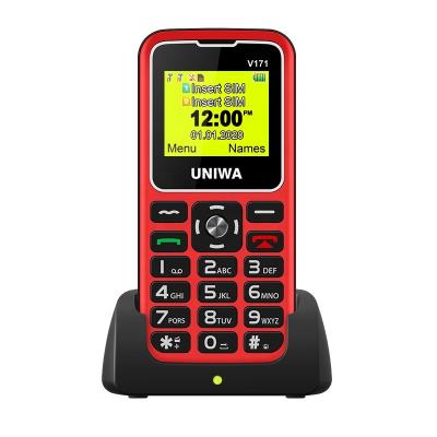 China Dual SIM Card The Best Phones for 2022 UNIWA V171 Seniors Keypad Old Man High Quality Mobile Phone with Charging Dock for sale