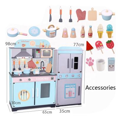 China Kitchen Toy Preschool Toy Set New Arrival 2022 Pretend Play Girl Cooking Play Kitchen Set Toys Wooden Happy Kitchen Toys Baking for sale