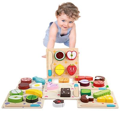 China Kitchen Set Toy Preschool Toy Wooden Kitchen Toys Cut Fruit Vegetable Game Baby Early Education Food Toys for sale