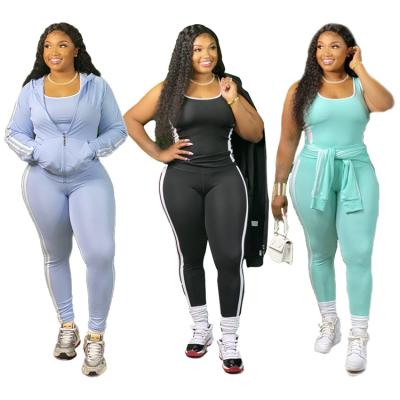 China Top Fashion Anti-Static Tube With 3 Piece Pants Set Women Fitness Drop Clothing For Women for sale