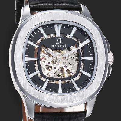 China OEM 3 Logo Atmosphere Custom Luxury Hollow Men's Non-Specific Mechanical Skeleton Automatic Wrist Watch For Men for sale