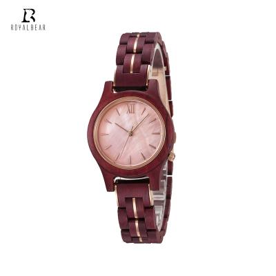 China Non-Specific ROYAL BEAR 3ATM Logo Luxury Stainless Steel Waterproof Custom Wood Watch For Women Lady Wholesale for sale