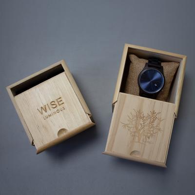 China Recyclable Custom Wholesale Luxury Gift Packaging Bamboo Wooden Watch Box for sale