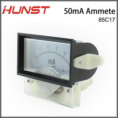 China Laser Cutting Engraving Machine Hunst 50mA Ammeter 85C17 DC 0-50mA Amp Panel Meter Current For CO2 Laser Engraving Cutting Machine for sale