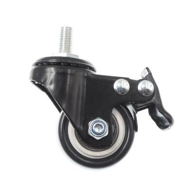 China 50mm Small Plate Swivel Furniture Casters Industrial Light Duty PU Top Wheel for sale