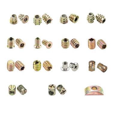 China Zinc Alloy Industry General Type M4 M5 M6 M8 Outside Threaded Wooden Nut Hex Double Thread Insert Nut For Furniture for sale