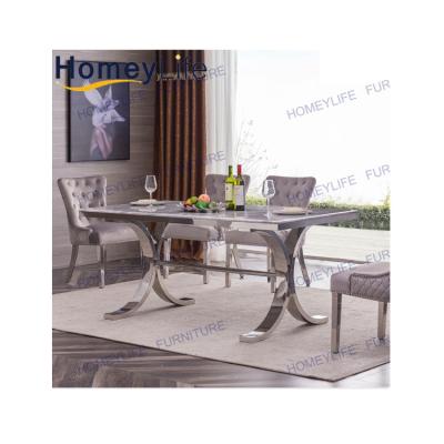 China Special Home Decoration Living Room Unveiled Modern Marble Dining Table for sale