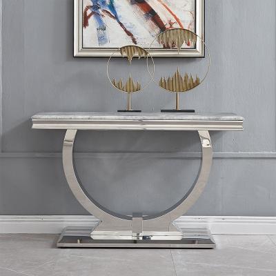 China Living Room Furniture Fixed Single Console Table Contemporary Console Table With Marble Top for sale