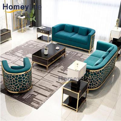 China Luxury Velvet Convertible Sofa Set Honeycomb Stainless Steel Chesterfield Sofa Living Room Furniture Sofa for sale