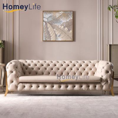 China Luxury Upholstered Hotel Furniture Convertible Two Seat Living Room Furniture Sofa Modern Pink Velvet Loveseats for sale