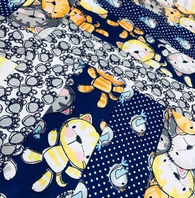 China Memory Polyester Spandex Dress Water Repellent Cotton Custom Printed Flannel Fabric for sale