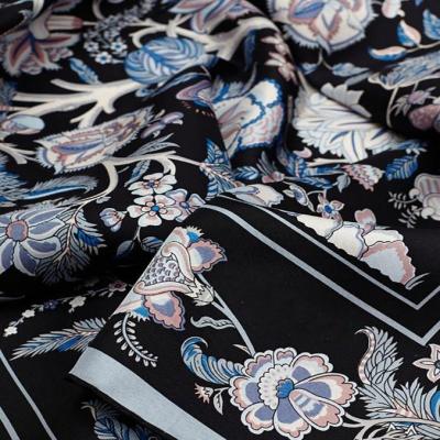 China Sheer Printed Silk Crepe With White Inkjet printing textile Polyst Fabric For Dress Textile for sale