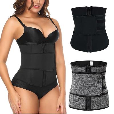 China Waist Slimming Hot Waist Cincher Belt with Sweat Belt Band Corset Body Shaper Black Belly Wrap 3 Belts Waist Trainer for Tummy Control for sale