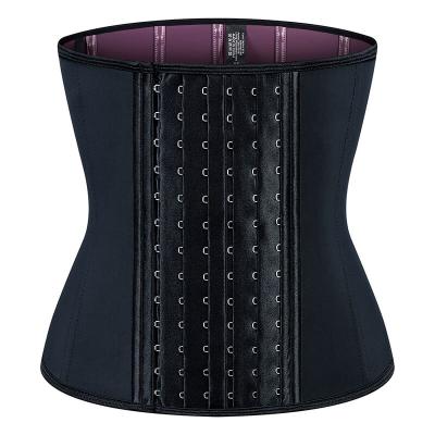 China Women Breathable Latex Waist Trainer With 6 Hooks Sauna Sweat Workout Body Shaper Adjustable Waist Pad Belly Slimming Belt for sale