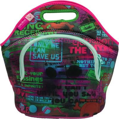 China Who respects the environment. Durable.insulated Neoprene Heat Transfer Pattern Portable Picnic Lunch Bag for sale