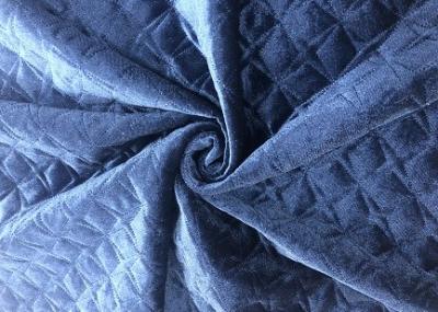 China Dubbele Laag Gewatteerde Fluweelstof voor het Vastzetten van de Marineblauwe Polyester van 320GSM 93% Te koop