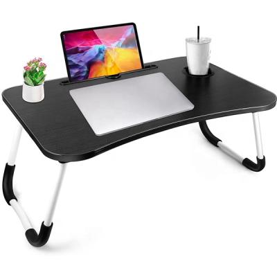 China NZMAN Foldable Laptop Desk, Portable Laptop Bed Tray Table Notebook Stand Reading Stand with Foldable Leg and Cup Slot for Eating Breakfast for sale