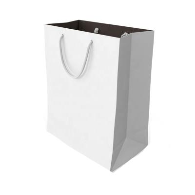 China 2015 recyclable luxury custom paper shopping bag, OEM shopping paper bag, cheap gift paper bag with ribbon handle for sale