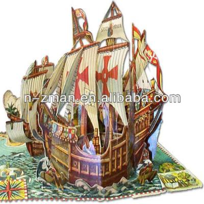 China paper & Cardboard POP UP BOOK, POP UP book with sailboat, POP book publisher for sale